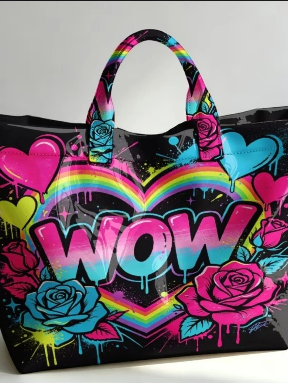 Wow PVC Hand Bag Tote Neon Color